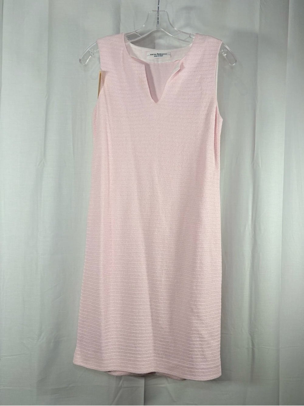NWT AMINA RUBINACCI Sleeveless Pink Unlined Knit Shift Dress Size 4